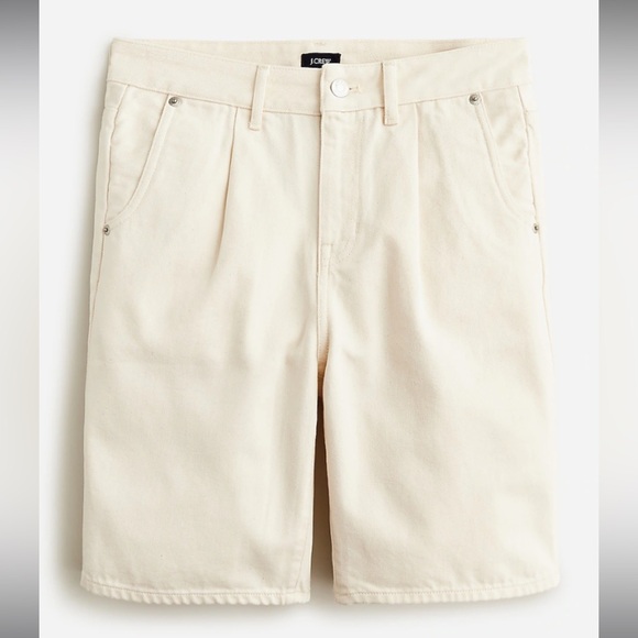 JCrew Midlength denim shorts ecru high-waist classy off white jeans white - Picture 2 of 5
